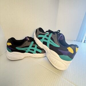 Asics Gel BND Men Athletic Shoes Black/Teal/Purple/Yellow 90's Sneakers Size 10